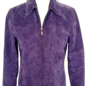 Pritti Purple WASHABLE suede zipper jacket Blazer